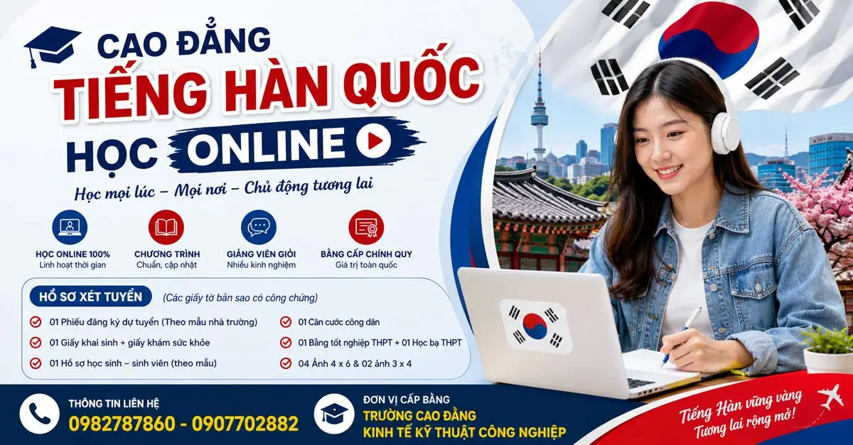 Cao Đẳng Tiếng Hàn Quốc Học Online