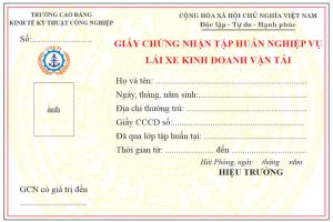 Chứng chỉ tập huấn nghiệp vụ lái xe kinh doanh vận tải