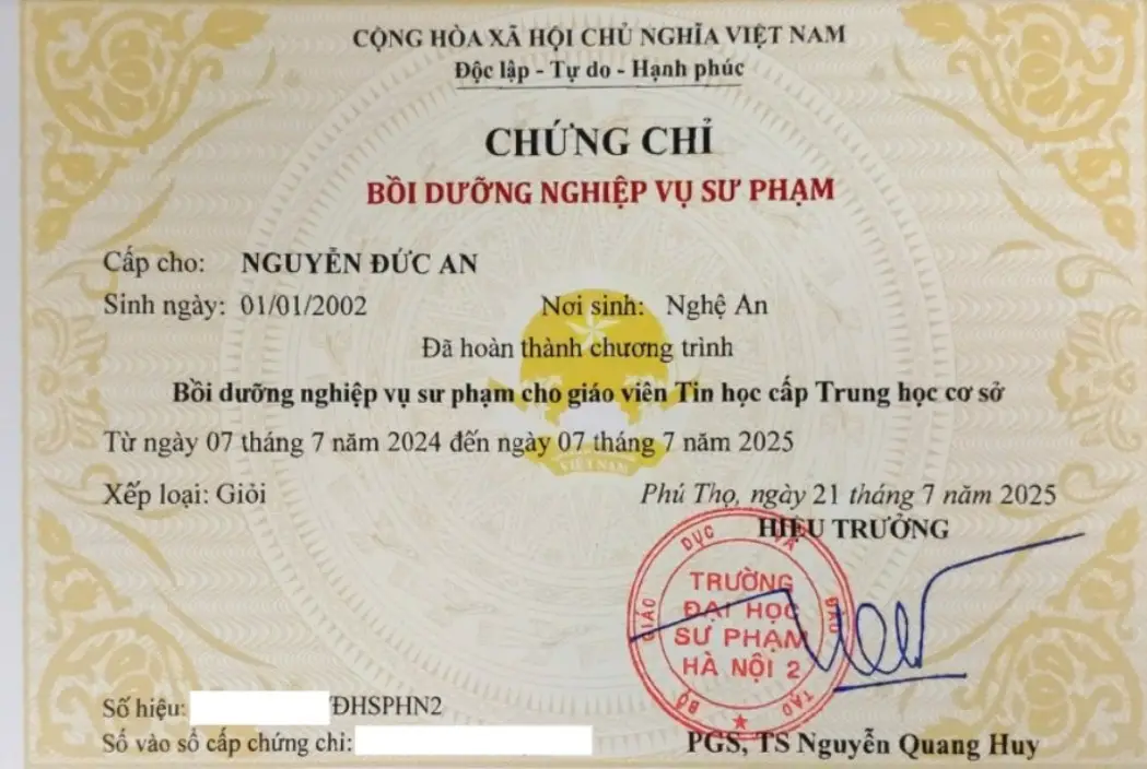 Chứng Chỉ Nghiệp Vụ Sư Phạm Tin Học Tiểu Học & THCS-THPT