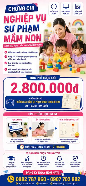 Khóa Học Nghiệp Vụ Sư Phạm Mầm Non
