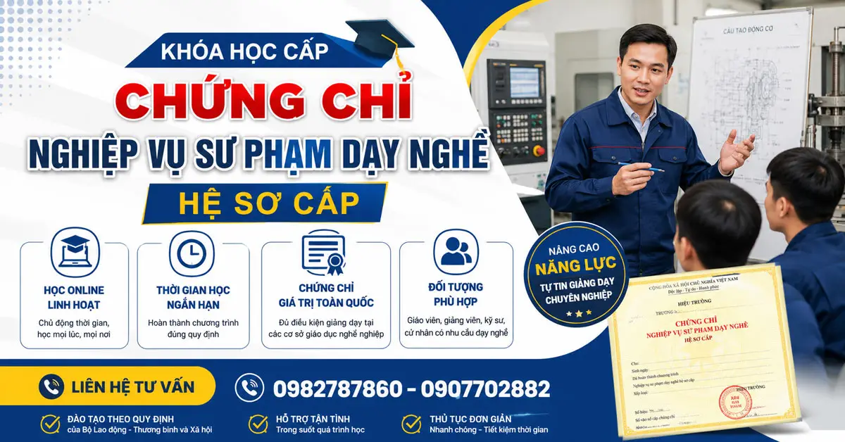 Nghiệp vụ sư phạm dạy nghề hệ sơ cấp học online 2026