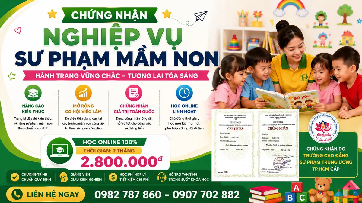 Khóa Học Nghiệp Vụ Sư Phạm Mầm Non