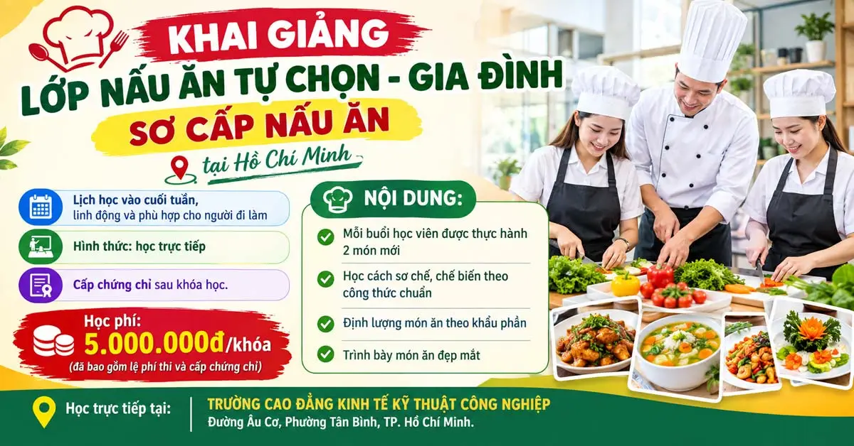 Khai Giảng Lớp Nấu Ăn Tự Chọn Gia Đình, Sơ Cấp Nấu Ăn Tại Hồ Chí Minh