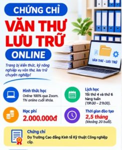 Học chứng chỉ văn thư lưu trữ Online
